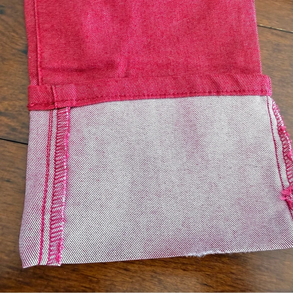 Prana size 8/29 red washed jeans with cuffs barely worn - Picture 6 of 9